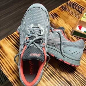 Asics Gray and Pink Athletic Sneakers